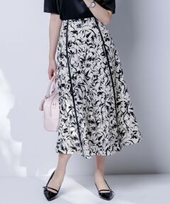 S size ONWARD(小さいサイズ) / エスサイズオンワード ミニ・ひざ丈スカート | 【洗える】ラインポイントフラワー スカート