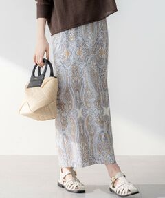 S size ONWARD(小さいサイズ) / エスサイズオンワード ミニ・ひざ丈スカート | 【洗える】Rattiドローイングペイズリープリント スカート