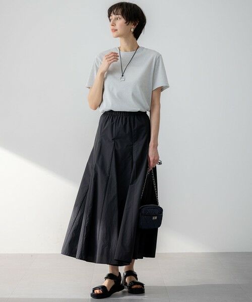 S size ONWARD(小さいサイズ) / エスサイズオンワード ミニ・ひざ丈スカート | 【撥水加工/洗える】ナイロンコットンタフタ フレア スカート | 詳細4