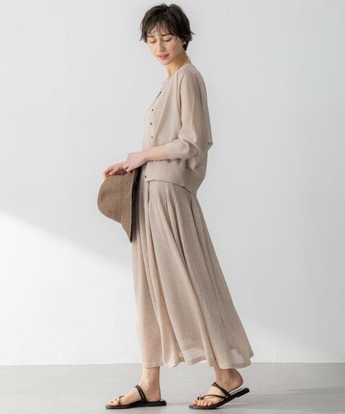 S size ONWARD(小さいサイズ) / エスサイズオンワード ミニ・ひざ丈スカート | 【洗える】シャイニーシアーニット フレア スカート | 詳細10