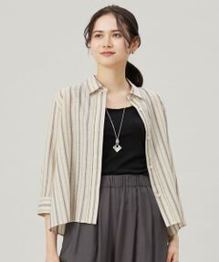 S size ONWARD(小さいサイズ) / エスサイズオンワード シャツ・ブラウス | 【ドラマ「明日はもっと いい日になる」着用】【接触冷感・吸水速乾・洗える】ナチュラルリネンクロップド丈 シャツ