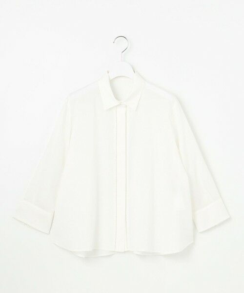 S size ONWARD(小さいサイズ) / エスサイズオンワード シャツ・ブラウス | 【ドラマ「明日はもっと いい日になる」着用】【接触冷感・吸水速乾・洗える】ナチュラルリネンクロップド丈 シャツ | 詳細4