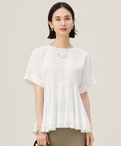 S size ONWARD(小さいサイズ) / エスサイズオンワード シャツ・ブラウス | 【洗える】ソフトリネンペプラム ブラウス