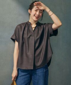 S size ONWARD(小さいサイズ) / エスサイズオンワード シャツ・ブラウス | 【接触冷感/UVカット】ドライスラブストレッチ スキッパー ブラウス