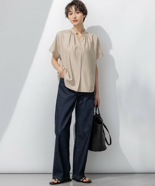 S size ONWARD(小さいサイズ) / エスサイズオンワード シャツ・ブラウス | 【接触冷感/UVカット】ドライスラブストレッチ スキッパー ブラウス | 詳細2