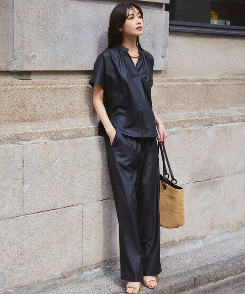 S size ONWARD(小さいサイズ) / エスサイズオンワード シャツ・ブラウス | 【接触冷感/UVカット】ドライスラブストレッチ スキッパー ブラウス | 詳細12