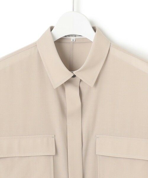 S size ONWARD(小さいサイズ) / エスサイズオンワード シャツ・ブラウス | 【洗える】ライトシアーマットクロス ミリタリーディティール シャツ | 詳細11