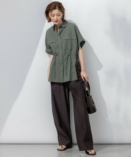 S size ONWARD(小さいサイズ) / エスサイズオンワード シャツ・ブラウス | 【洗える】ライトシアーマットクロス ミリタリーディティール シャツ | 詳細20