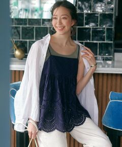 S size ONWARD(小さいサイズ) / エスサイズオンワード シャツ・ブラウス | 【洗える】コットンエンブロイダリー キャミソール