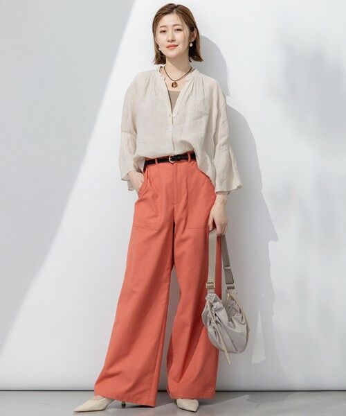 S size ONWARD(小さいサイズ) / エスサイズオンワード シャツ・ブラウス | 【洗える】LIBECO タックスリーブ シャツ | 詳細3