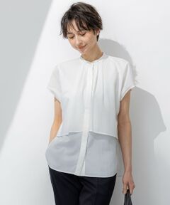 S size ONWARD(小さいサイズ) / エスサイズオンワード シャツ・ブラウス | 【撥水加工/洗える】シアーナイロンツイル レイヤード ブラウス