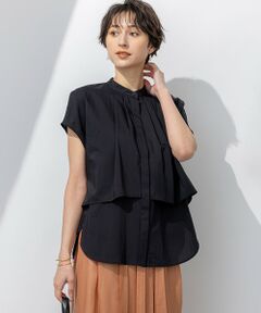 S size ONWARD(小さいサイズ) / エスサイズオンワード シャツ・ブラウス | 【撥水加工/洗える】シアーナイロンツイル レイヤード ブラウス