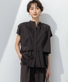 S size ONWARD(小さいサイズ) / エスサイズオンワード シャツ・ブラウス | 【撥水加工/洗える】シアーナイロンツイル レイヤード ブラウス