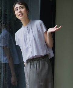 S size ONWARD(小さいサイズ) / エスサイズオンワード シャツ・ブラウス | 【撥水加工/洗える】シアーナイロンツイル レイヤード ブラウス