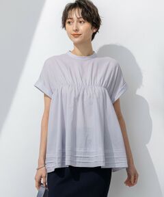 S size ONWARD(小さいサイズ) / エスサイズオンワード シャツ・ブラウス | 【撥水加工/洗える】シアーナイロンツイル ギャザー ブラウス