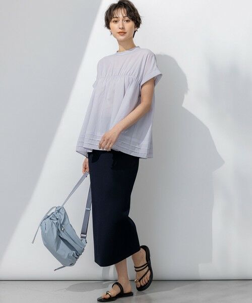 S size ONWARD(小さいサイズ) / エスサイズオンワード シャツ・ブラウス | 【撥水加工/洗える】シアーナイロンツイル ギャザー ブラウス | 詳細16