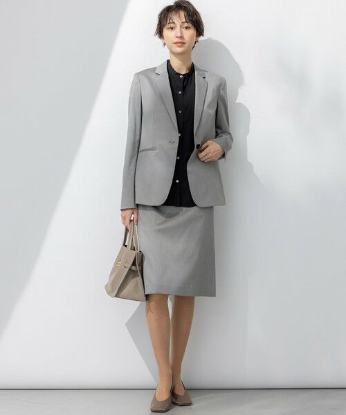 S size ONWARD(小さいサイズ) / エスサイズオンワード テーラードジャケット | 【セットアップ対応/洗える】ストレッチシャンブレー テーラードジャケット | 詳細1