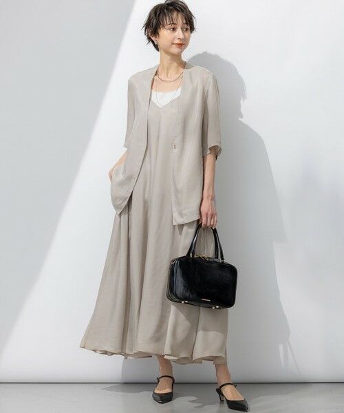 S size ONWARD(小さいサイズ) / エスサイズオンワード ノーカラージャケット | 【接触冷感性/洗える】フィブリルツイル ハーフスリーブ ジャケット | 詳細7