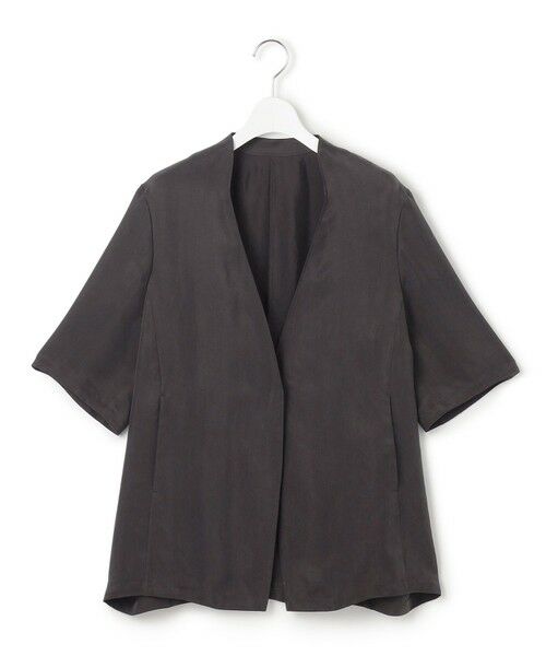 S size ONWARD(小さいサイズ) / エスサイズオンワード ノーカラージャケット | 【接触冷感性/洗える】フィブリルツイル ハーフスリーブ ジャケット | 詳細21