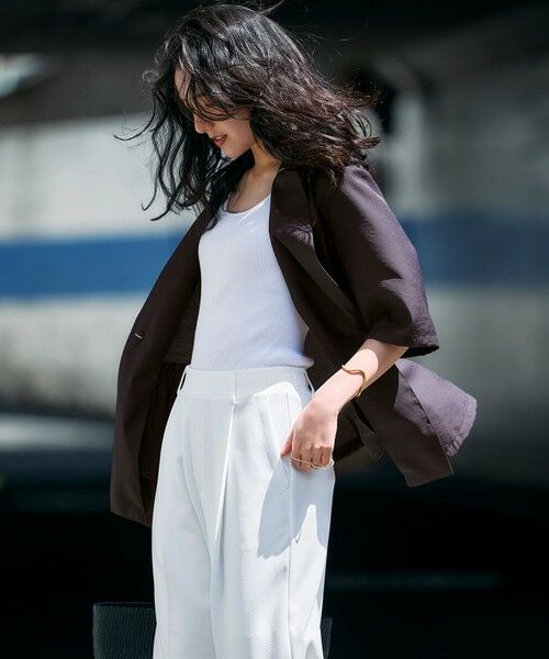 S size ONWARD(小さいサイズ) / エスサイズオンワード テーラードジャケット | 【Oggi6月号掲載/速乾性/接触冷感】シアータンブラー ハーフスリーブ ジャケット | 詳細20