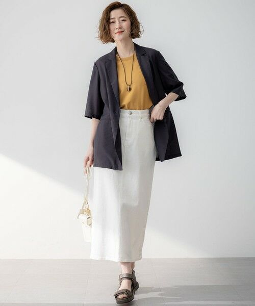 S size ONWARD(小さいサイズ) / エスサイズオンワード テーラードジャケット | 【Oggi6月号掲載/速乾性/接触冷感】シアータンブラー ハーフスリーブ ジャケット | 詳細27