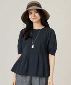 S size ONWARD(小さいサイズ) / エスサイズオンワード カットソー | 【接触冷感・UVカット・吸水速乾・抗菌防臭・洗える】ハイツイストポンチペプラム カットソー