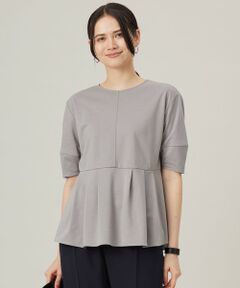 S size ONWARD(小さいサイズ) / エスサイズオンワード カットソー | 【接触冷感・UVカット・吸水速乾・抗菌防臭・洗える】ハイツイストポンチペプラム カットソー