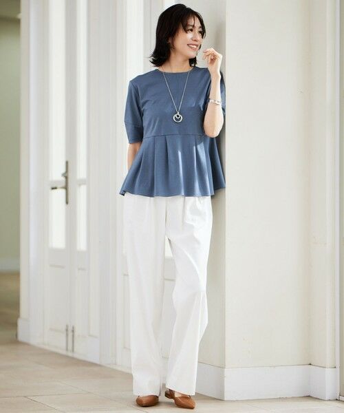 S size ONWARD(小さいサイズ) / エスサイズオンワード カットソー | 【接触冷感・UVカット・吸水速乾・抗菌防臭・洗える】ハイツイストポンチペプラム カットソー | 詳細13