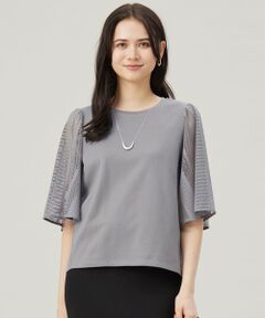 S size ONWARD(小さいサイズ) / エスサイズオンワード カットソー | 【洗える】レースエッジフレアスリーブ トップス