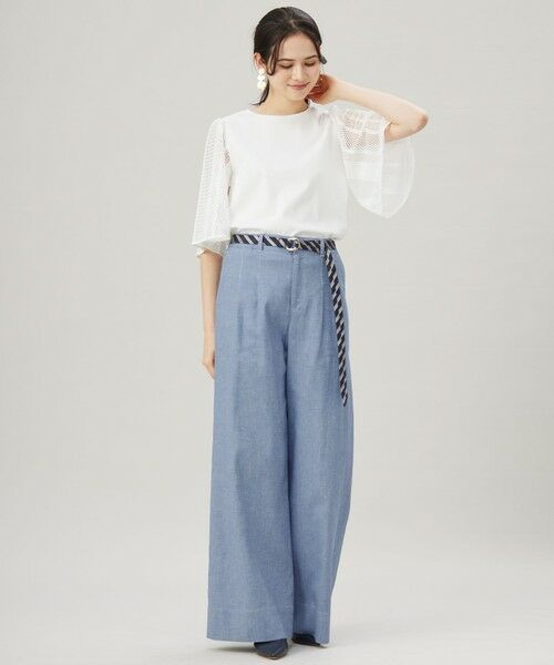 S size ONWARD(小さいサイズ) / エスサイズオンワード カットソー | 【洗える】レースエッジフレアスリーブ トップス | 詳細2