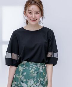 S size ONWARD(小さいサイズ) / エスサイズオンワード カットソー | 【洗える】シアーコンビ プルオーバー