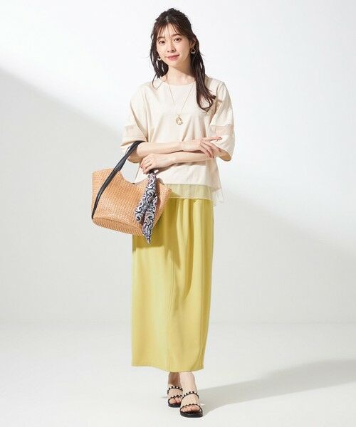 S size ONWARD(小さいサイズ) / エスサイズオンワード カットソー | 【洗える】シアーコンビ プルオーバー | 詳細1