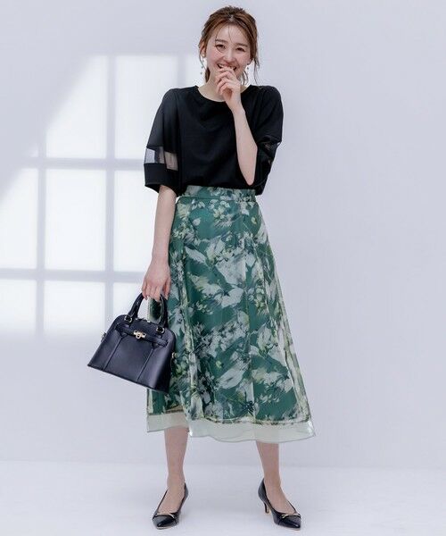 S size ONWARD(小さいサイズ) / エスサイズオンワード カットソー | 【洗える】シアーコンビ プルオーバー | 詳細5