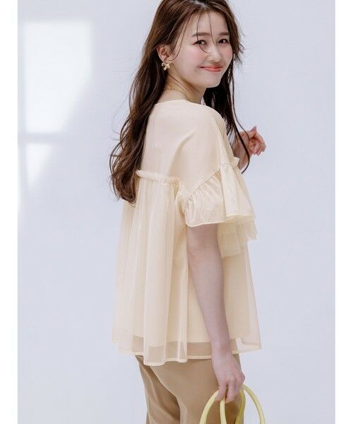 S size ONWARD(小さいサイズ) / エスサイズオンワード カットソー | 【洗える】チュール重ね プルオーバー | 詳細7