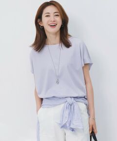 S size ONWARD(小さいサイズ) / エスサイズオンワード カットソー | 【汗じみ防止/洗える】スムースデザイン フレンチスリーブ Tシャツ