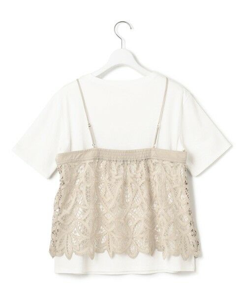 S size ONWARD(小さいサイズ) / エスサイズオンワード カットソー | 【好評につき新色追加/汗じみ防止】エンブロイダリージャージー レースキャミソール付き カットソー | 詳細10
