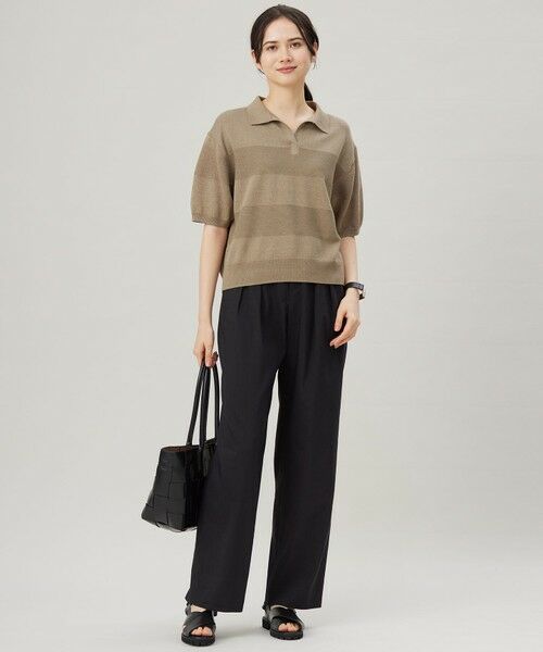 S size ONWARD(小さいサイズ) / エスサイズオンワード ニット・セーター | 【洗える】ペーパーブレンドスキッパーポロ ニット | 詳細1