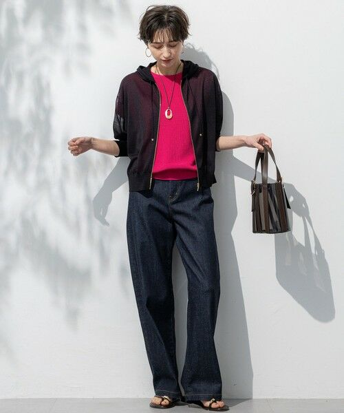 S size ONWARD(小さいサイズ) / エスサイズオンワード パーカー | 【洗える】シャイニーシアー ニット パーカー | 詳細12