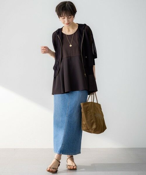 S size ONWARD(小さいサイズ) / エスサイズオンワード パーカー | 【洗える】シャイニーシアー ニット パーカー | 詳細20