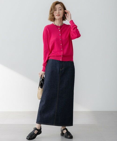 S size ONWARD(小さいサイズ) / エスサイズオンワード カーディガン・ボレロ | 【Oggi6月号掲載】ピュアリネンハイゲージ カーディガン | 詳細11