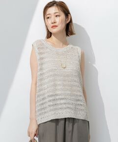 S size ONWARD(小さいサイズ) / エスサイズオンワード ニット・セーター | 【洗える】テープミックススカシ ノースリーブ ニット