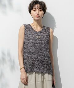 S size ONWARD(小さいサイズ) / エスサイズオンワード ニット・セーター | 【洗える】テープミックススカシ ノースリーブ ニット