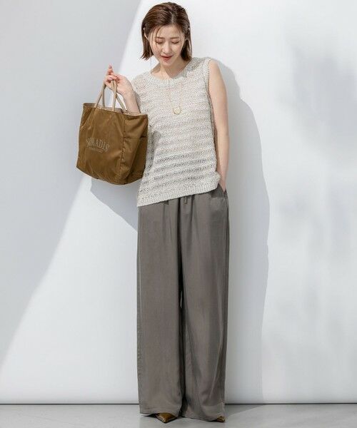 S size ONWARD(小さいサイズ) / エスサイズオンワード ニット・セーター | 【洗える】テープミックススカシ ノースリーブ ニット | 詳細1