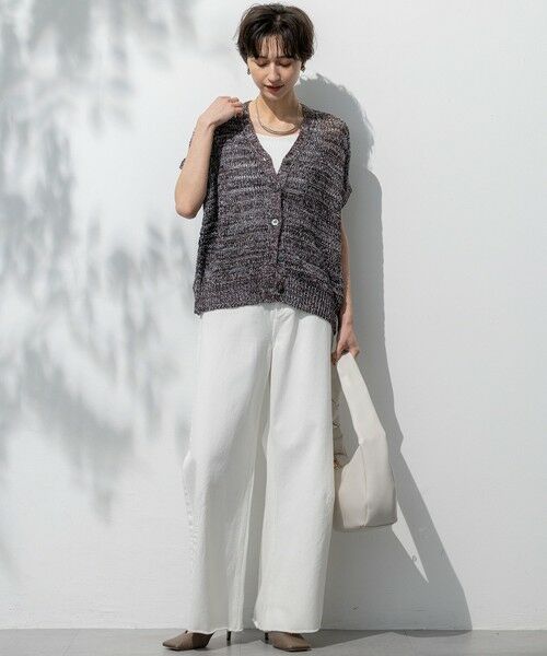 S size ONWARD(小さいサイズ) / エスサイズオンワード ベスト | 【洗える】テープミックススカシ ドルマン ニットベスト | 詳細11