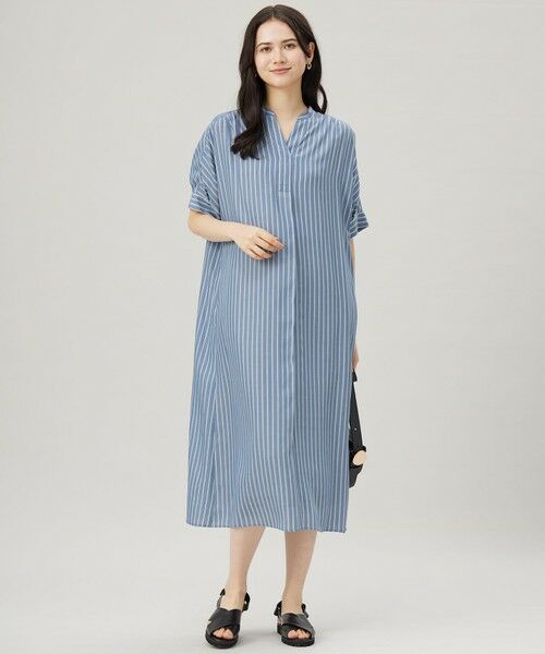 S size ONWARD(小さいサイズ) / エスサイズオンワード ミニ丈・ひざ丈ワンピース | 【接触冷感・UVケア・抗菌防臭・洗える】リヨセルポプリンシャツ ワンピース | 詳細2