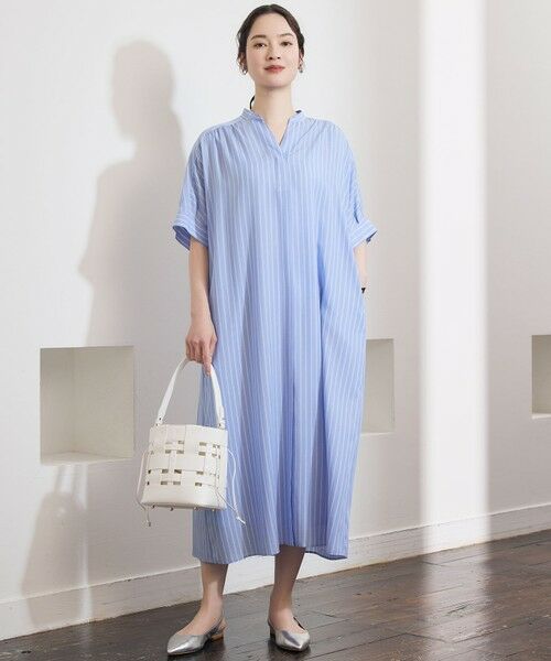 S size ONWARD(小さいサイズ) / エスサイズオンワード ミニ丈・ひざ丈ワンピース | 【定番人気・新色追加・1枚でサマになる】リヨセルポプリンシャツ ワンピース | 詳細19