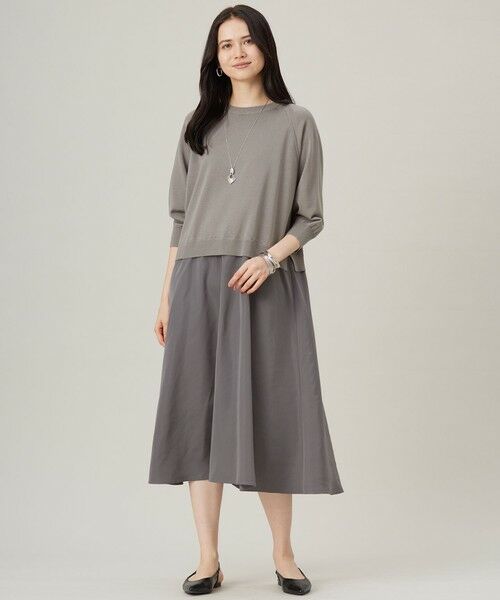 S size ONWARD(小さいサイズ) / エスサイズオンワード ロング・マキシ丈ワンピース | 【洗える】タフタコンビ ワンピース | 詳細2