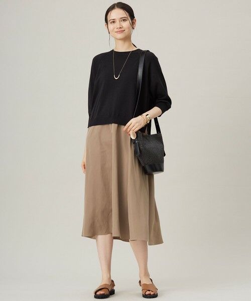 S size ONWARD(小さいサイズ) / エスサイズオンワード ロング・マキシ丈ワンピース | 【洗える】タフタコンビ ワンピース | 詳細6