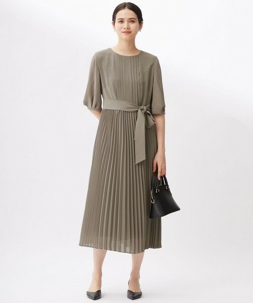 S size ONWARD(小さいサイズ) / エスサイズオンワード ロング・マキシ丈ワンピース | 【洗える】シフォンプリーツ ワンピース | 詳細1