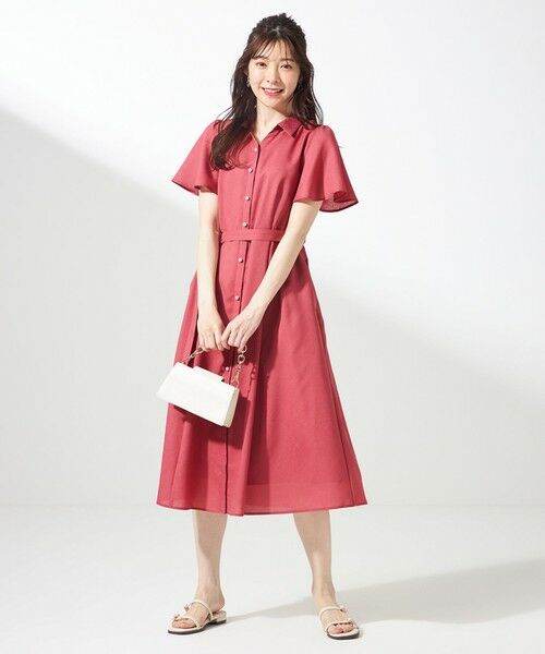 S size ONWARD(小さいサイズ) / エスサイズオンワード ロング・マキシ丈ワンピース | 【接触冷感・UVカット・速乾】スムージーポリエステル シャツワンピース | 詳細1